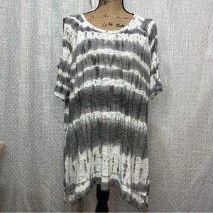 💕C Active Tie Dye Cold Shoulder Top SzL